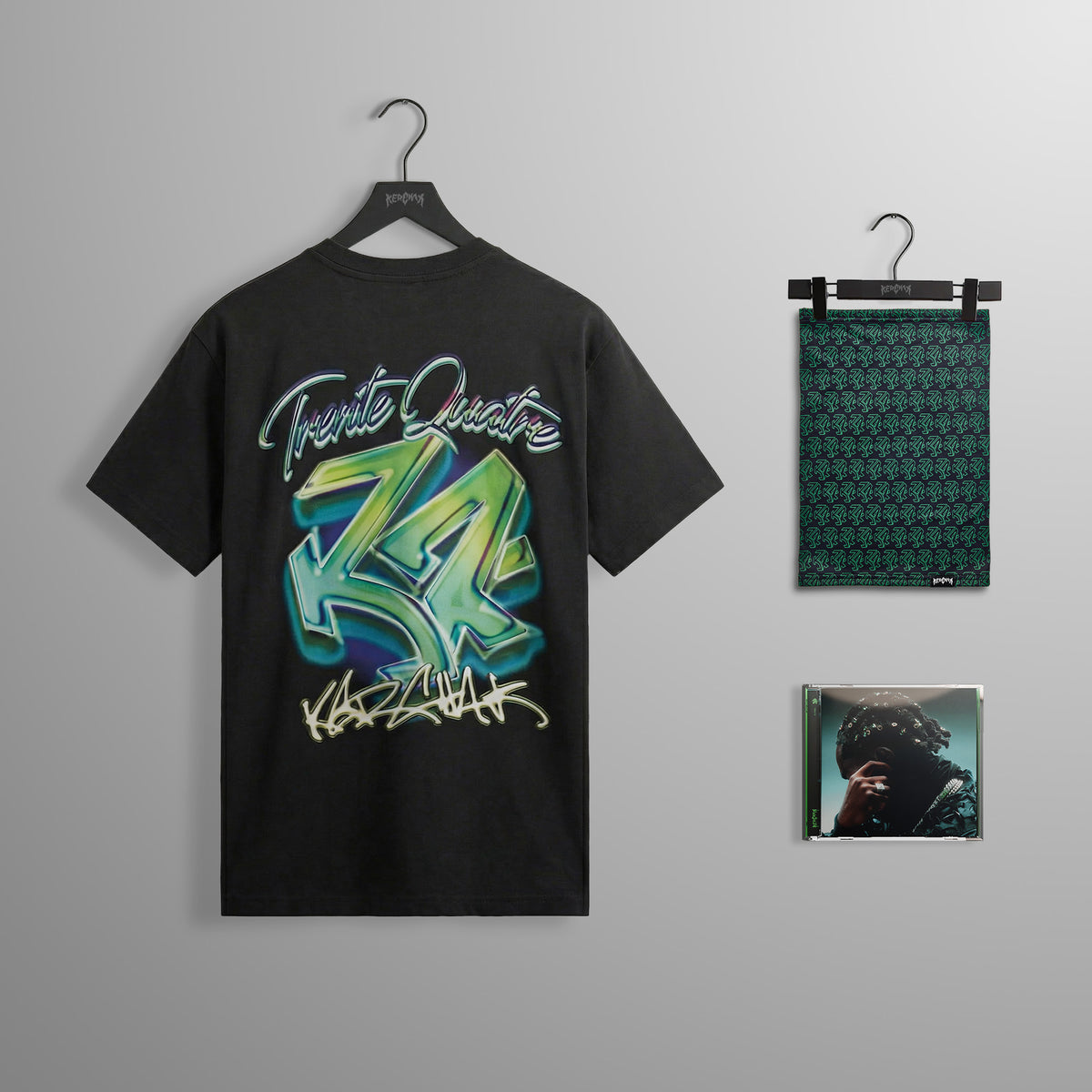 PACK T-SHIRT NOIR + CACHE-COU + CD